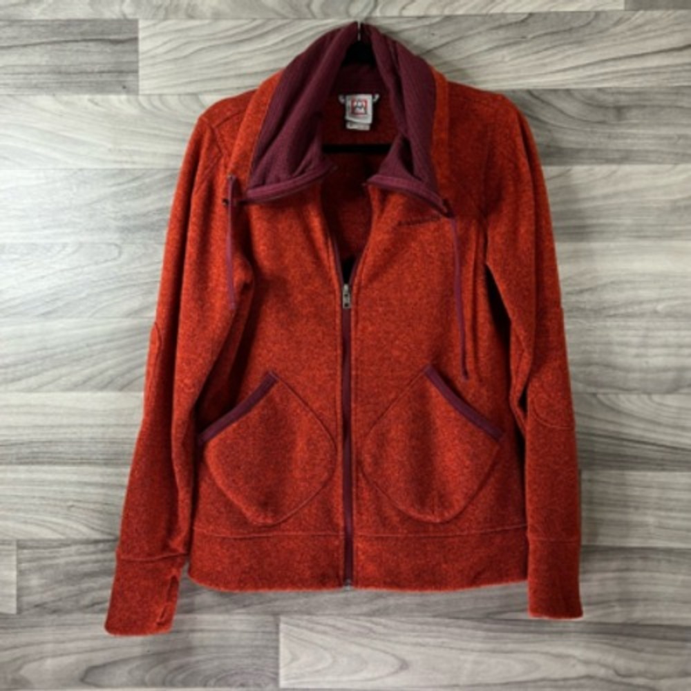 Avalanche Womens Softshell Jacket Red Purple Marled Full Zip Pockets Stretch M